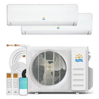 20000 BTU Dual Zone (9000+12000 BTU) Mini Split AC/Heating System, 23 SEER2, App Control