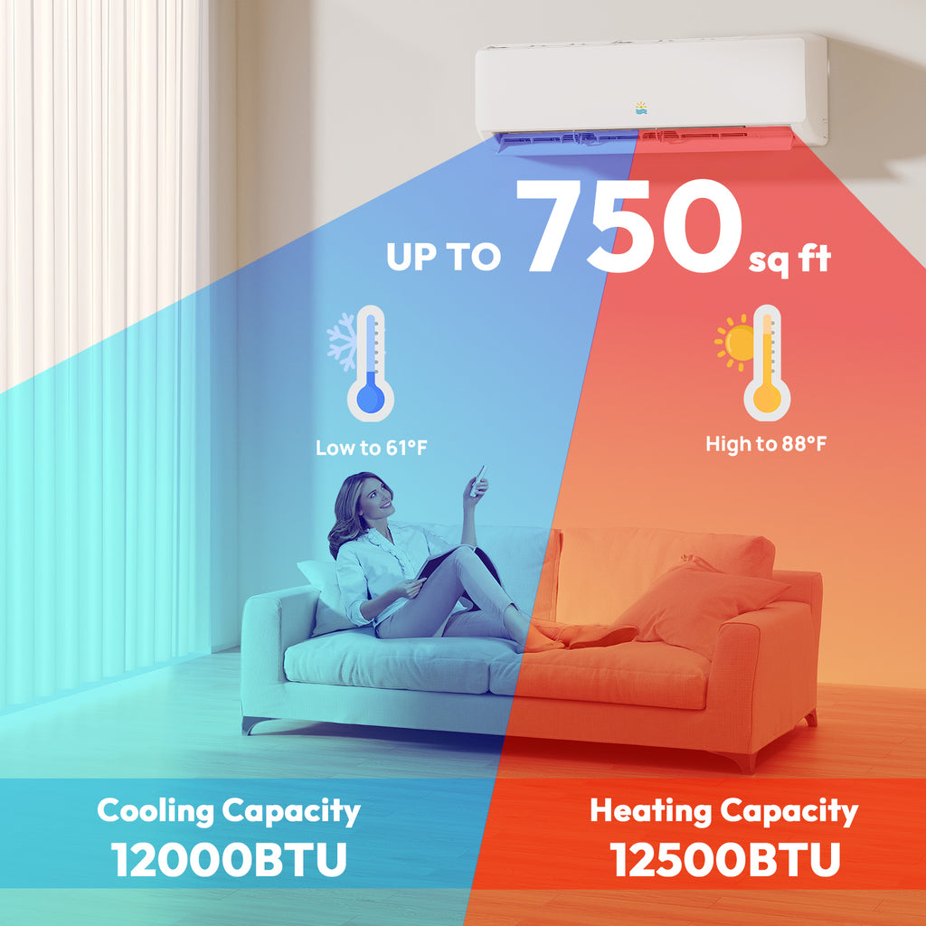 12000BTU Mini Split Ac/Heating System #PASCE0189