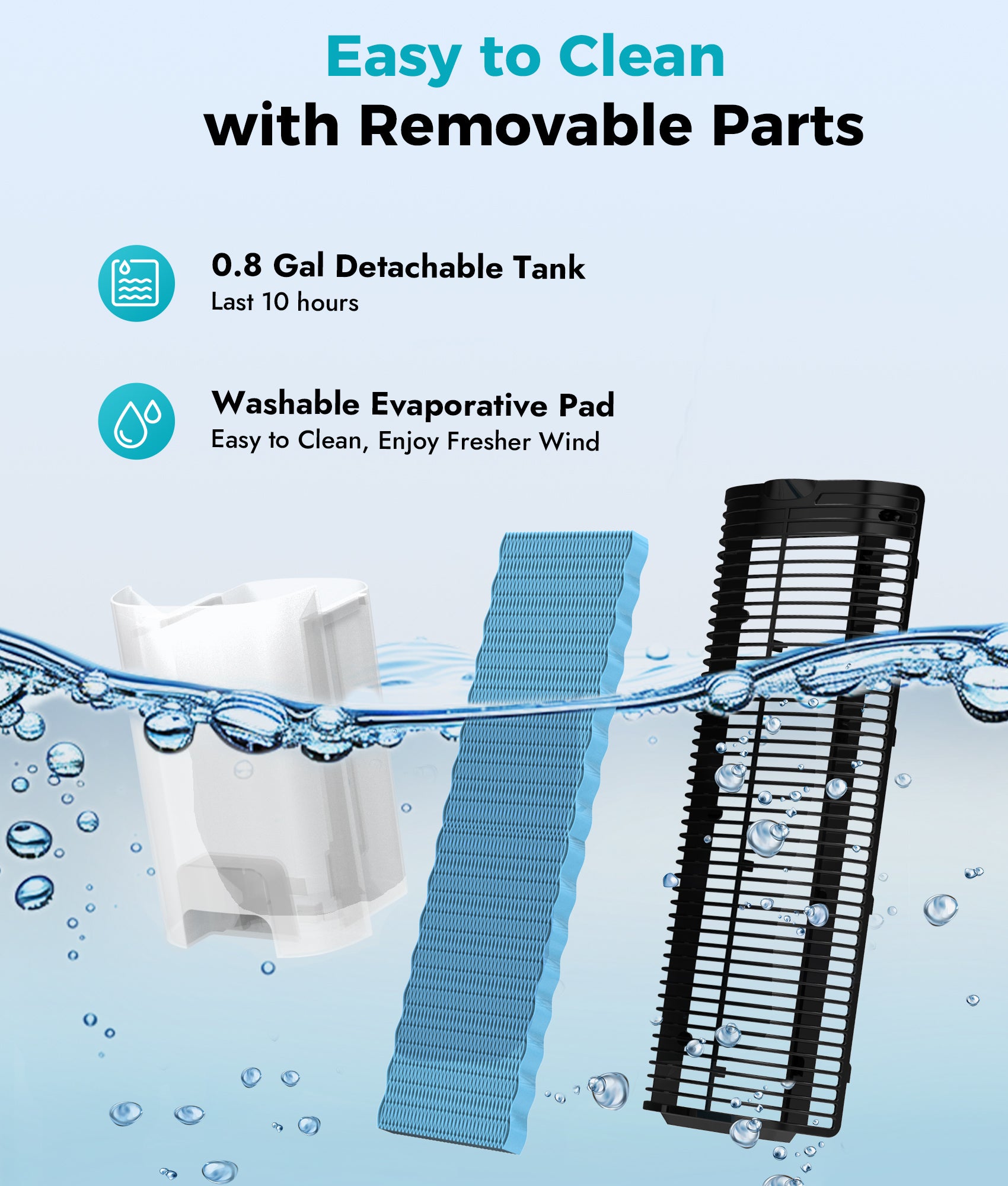Rellytech 3-in-1 Evaporative Air Cooler, 5.5L Water Tank