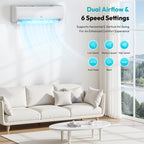 Mini Split AC/Heating System, 11500 BTU, 17 SEER2, Up to 550 sq.ft