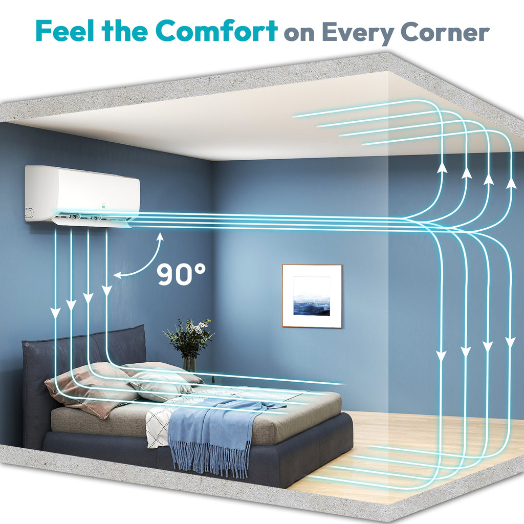 Mini Split AC/Heating System, 12000 BTU, 19 SEER2, Up to 750 sq.ft