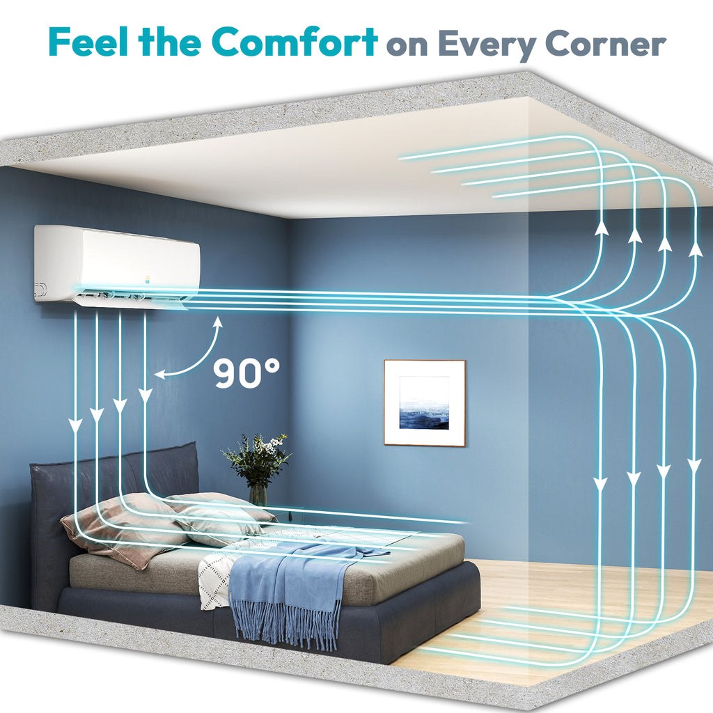 Mini Split AC/Heating System, 18000 BTU, 19 SEER2, Up to 1250 sq.ft