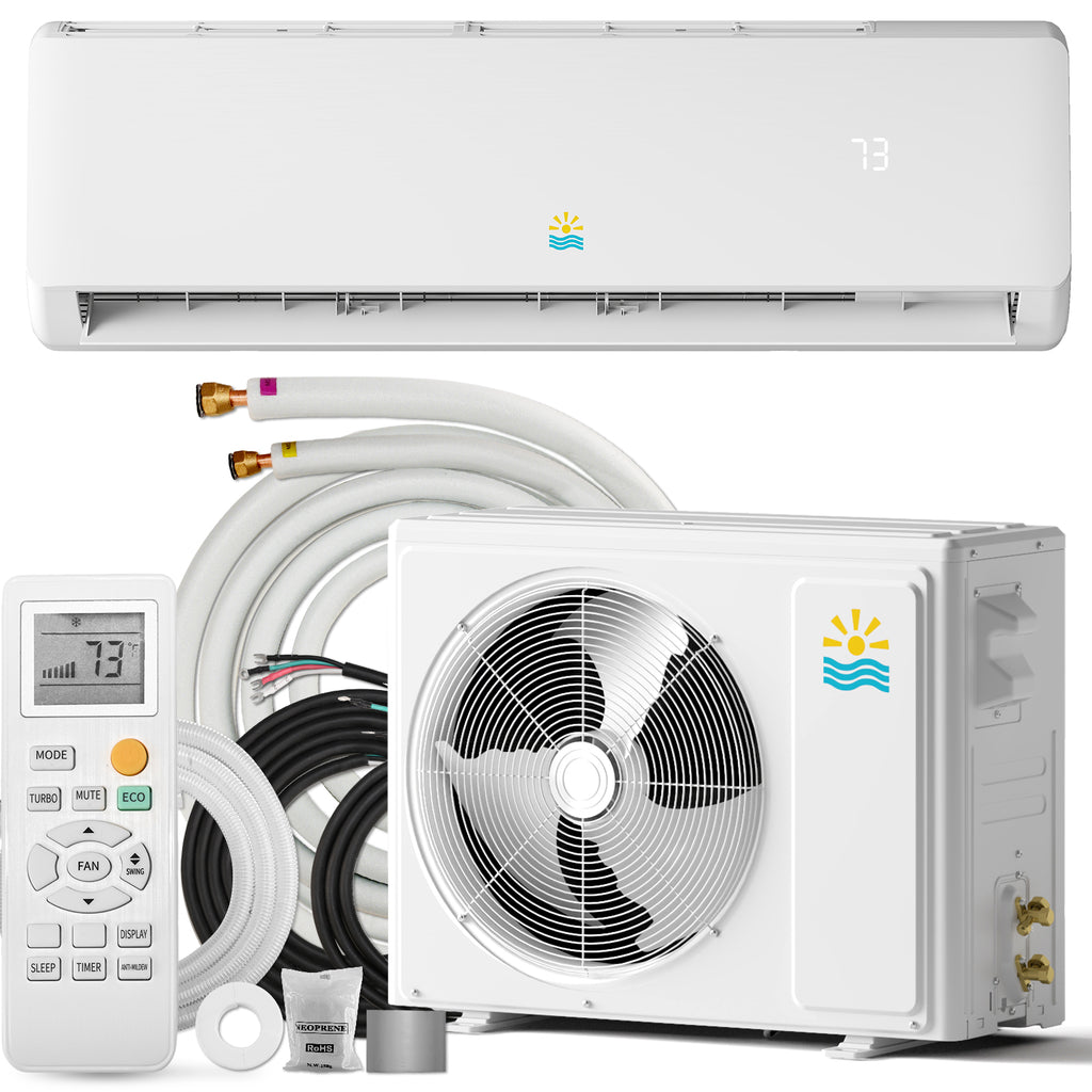 Mini Split AC/Heating System, 9000 BTU, 19 SEER2, Up to 550 sq.ft