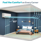 Mini Split AC/Heating System, 9000 BTU, 19 SEER2, Up to 550 sq.ft