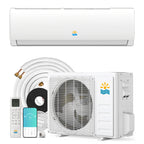 Mini Split AC/Heating System, App Control, 18000 BTU, 21 SEER2, Up to 1250 sq.ft, White